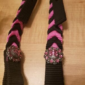Braided Pink and Black Pet Collar